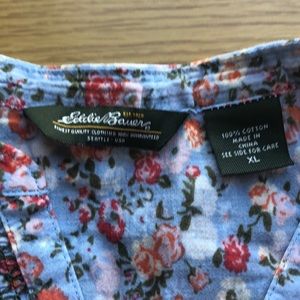 Eddie Bauer floral short sleeve blouse. XL